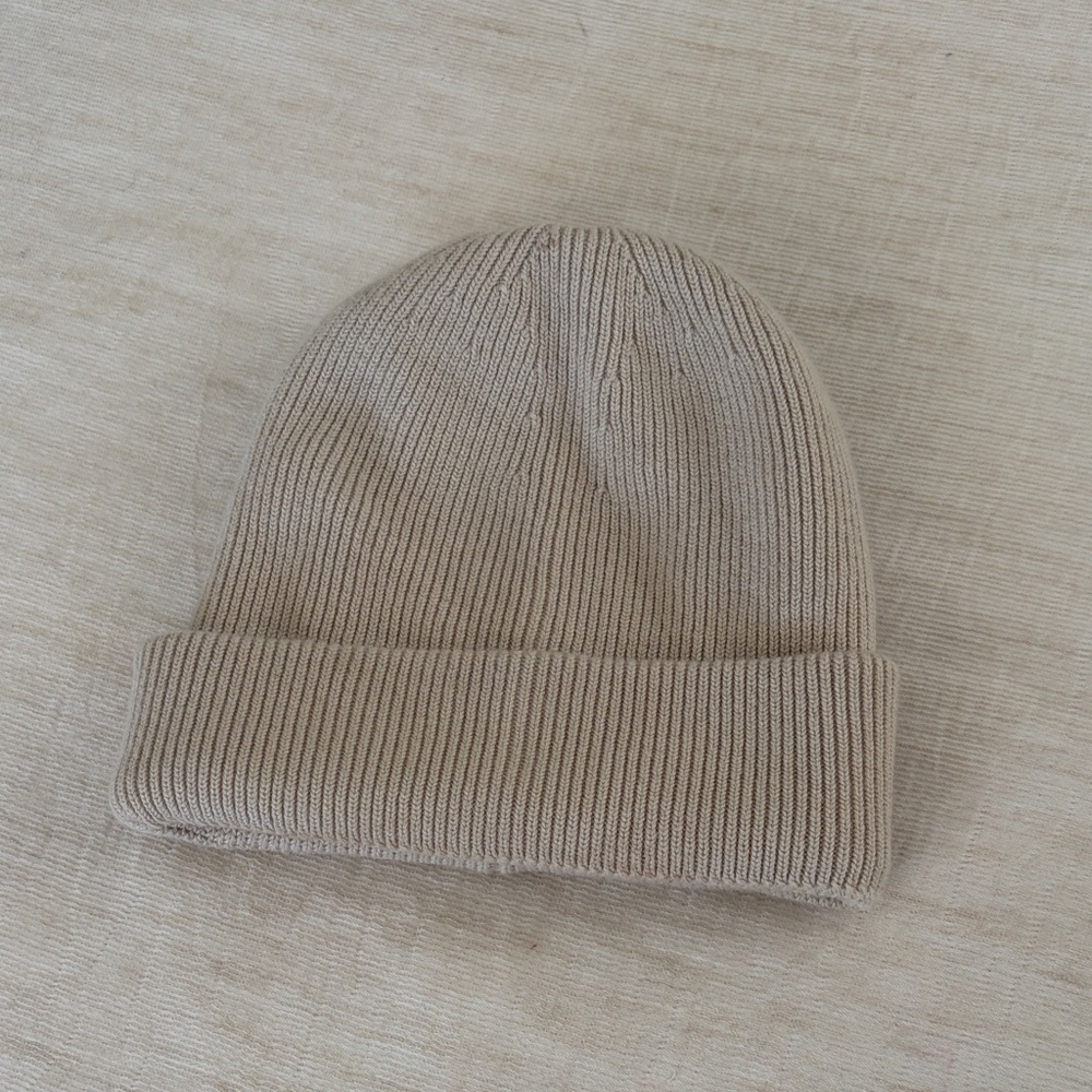 Sunday Best ribbed Beige Knit Beanie